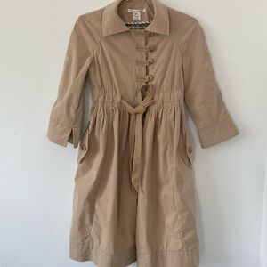 Diane Von Furstenberg Tan Trench Coat with Tie Waist
